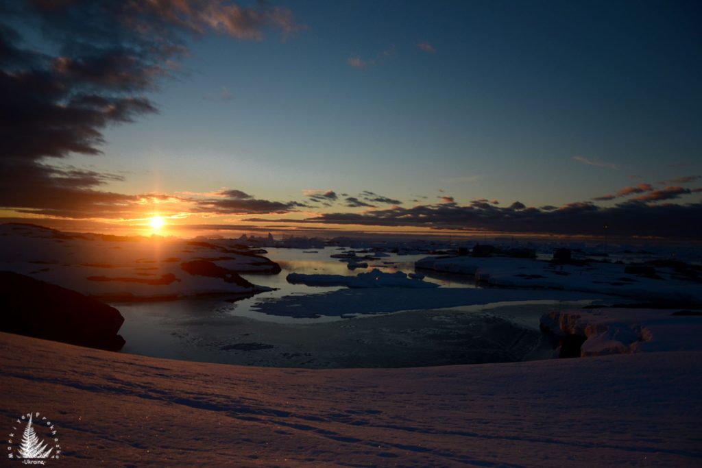 sunset in antarctica