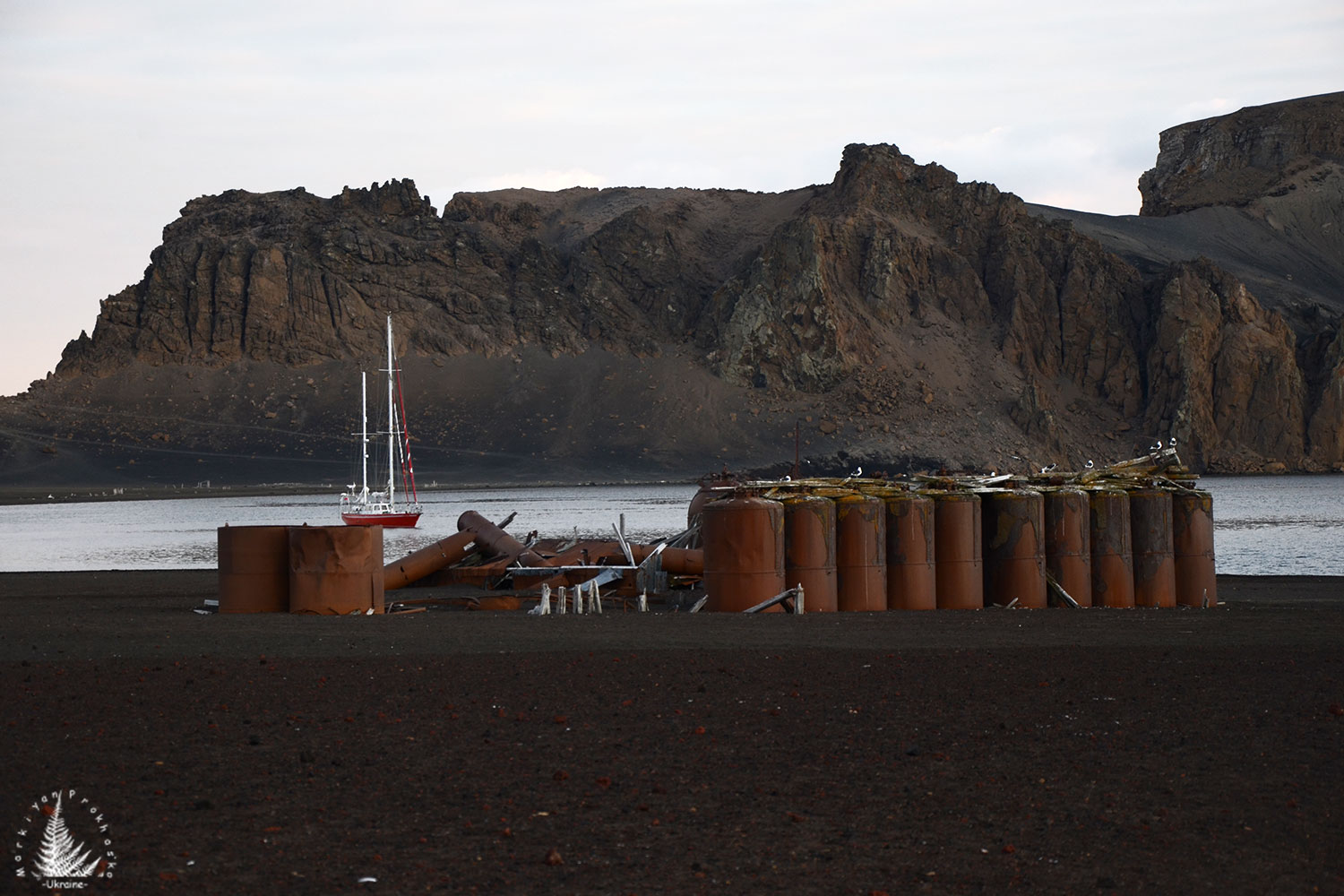 abandoned old whaling oil tanks Deception island antarctica